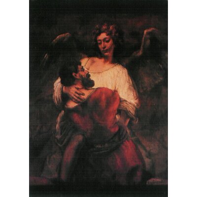 Rembrandt. Jakobs Kampf mit dem Engel, um 1600